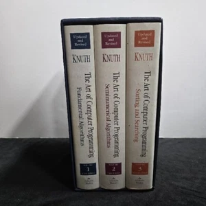 THE ART OF COMPUTER PROGRAMMING Knuth Box Set Volumes #1-3 Third Edition - Picture 1 of 18