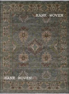 Handmade 9x12 ft Muted Gray Floral Luxurious Oushak Rug | Customizable Carpet - Picture 1 of 8
