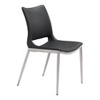 ZUO Ace Dining Chair (Set of 2) Black & Silver