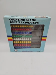 Vintage Wooden Abacus Counting Frame Toy Metal Studs Colorful Beads - Retro Prop - Picture 1 of 6
