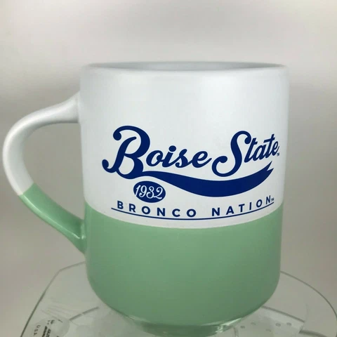 Boise State Mug College NCAA Bronco Nation 1932  Green & White Souvenir Cup C21 Cover
