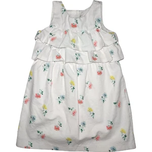 Janie & Jack An Enchanted Day Dress Sz 5 White 3 Tier Flower Floral Sleeveless - Picture 1 of 5