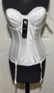 Va Bien #513 Womens Long Line Bustier Bra Convertible White 36B NWT - Picture 1 of 7