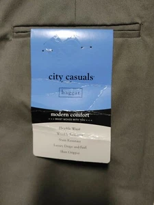 Pantalones delanteros plisados informales de ciudad Haggar ***TALLA 38 X 29*** para hombre NUEVO - Imagen 1 de 5
