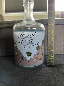 Botella de té helada de vidrio transparente Lillian Vernon vintage rara de la década de 1980 difícil de encontrar - Imagen 1 de 8