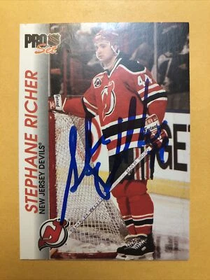 Stephane Richer Signed New Jersey Devils Card Foto 1 de 2