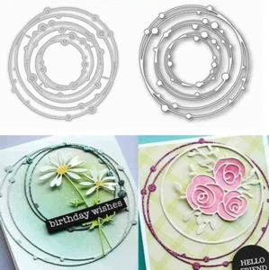 3D Spotty Circle Frame Metal Cutting Dies Scrapbooking Album Embossing Craft DIY - Picture 1 of 6