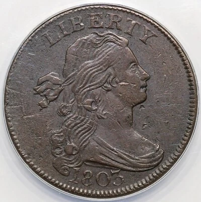1803 1c S-265 Large Date Lg. Fraction Draped Bust Large Cent ANACS EF 40 Details - Image 1 of 4