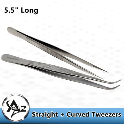 Juego de pinzas de precisión de acero inoxidable artesanal joyería electrónica herramientas de reparación Foto 1 de 4