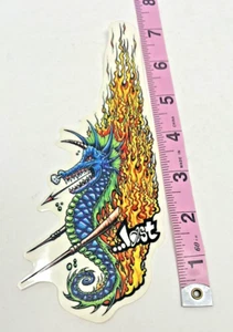 Rare Vintage Lost Sea Horse with Flames Vinyl Surf Sticker Decal - Picture 1 of 1