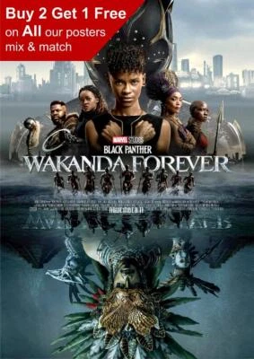 Black Panther Wakanda Forever 2022 Movie Poster A5 A4 A3 A2 A1 - image 1 of 3