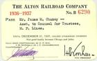 1936-1937 Alton Railroad employee passenger train pass - Missouri Pacific