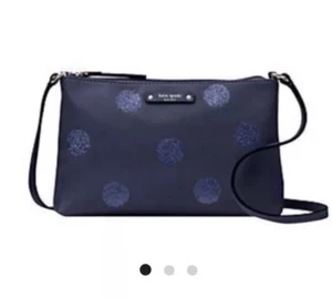 Kate Spade Authentic Haven Lane Ramey Small Crossbody French Navy Glitter Dot - Picture 1 of 8