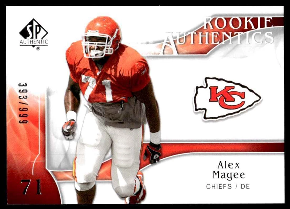2009 SP Authentic Alex Magee Rookie 393/999 Kansas City Chiefs #256 R60 - Image 1 of 2