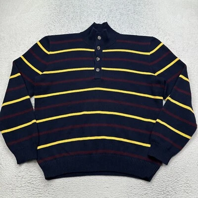 Suéter Henley Vintage Polo Ralph Lauren Para Hombre Talla Grande Rugby Rayas Foto 1 de 4