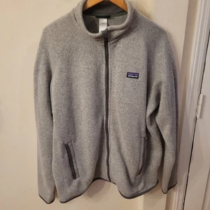 Vintage Patagonia Men's Marl Mock Neck Full Zip Fleece Jacket 03 Heather Grey L - Picture 1 of 23