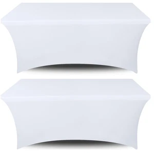 Stretch Spandex Table Covers 4FT, Pack of 2 Fitted Tablecloths for Rectangle ... - Picture 1 of 5