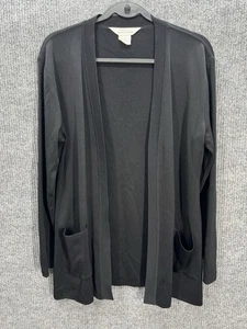 Exklusiv Misook offene Strickjacke Pullover Gr. Small schwarz Taschen klassisch Capsule - Bild 1 von 9