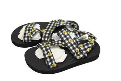 Sandalias Old Navy A Tech con tiras para mujer talla 7 negras blancas guinga florales informales Foto 1 de 4