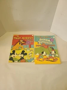 Vintage Large 1975 Walt Disney 1934 Silly Symphony Color Book Reprint Pair - Picture 1 of 19