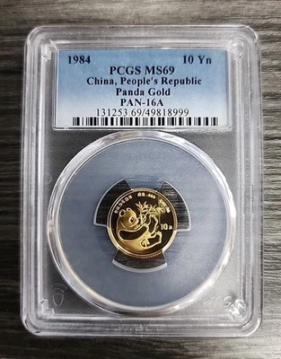 China 1984 10 yuanes oro Panda MS69 PCGS Foto 1 de 2