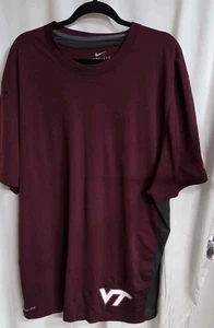 Nike Dri-Fit Virginia Tech SS Burgundy Athletic Shirt Sz 3XL EUC College - Picture 1 of 6