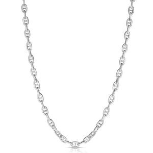 925 Sterling Silver Hollow Mariner Anchor Link Chain Necklace for Women & Men... - Picture 1 of 6