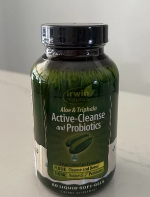 Irwin Naturals Aloe & Triphala Active-Cleanse and Probióticos 60 gels Exp:Oct/26 Foto 1 de 2