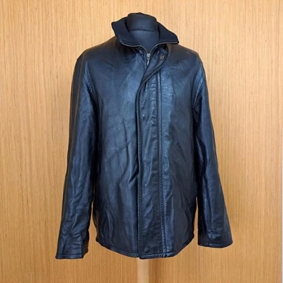 REISS Leather Jacket Mens Medium Black Soft Feel Zipped Coat Made UK - Image 1 of 4