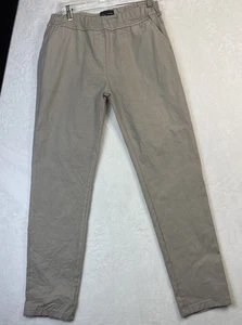 Flora Ashley Women Pants Tan  Italy Pull On Elastic Waist Straight Leg Sz Medium - Picture 1 of 15