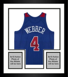 Framed Chris Webber Bullets Signed Mitchell & Ness 1996-1997 Replica Jersey - Picture 1 of 5