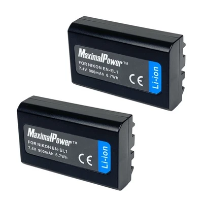 Batería MaximalPower 2PK para NIKON EN-EL1 ENEL1 COOLPIX 4300 4500 Minolta NP800 Foto 1 de 4