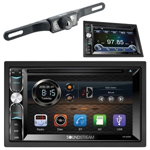 Soundstream VR-620HB 2-DIN 6.2" Touchscreen DVD Receiver Bluetooth + CAM-95BK - Picture 1 of 3
