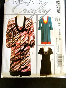 McCalls Crafty Sewing Pattern M5706 Dress 3 Variations Sz 8-10-12-14-16 UNCUT - Picture 1 of 5
