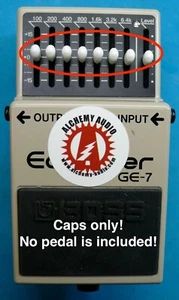 Boss GE-7 EQ Equalizer Guitar Effects Pedal Set of 8 Replacement Slider Caps - Picture 1 of 5