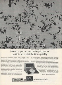 1964 Carl Zeiss Print Ad ~ The Carl Zeiss Particle Size Analyzer ~ Vintage Tech - Picture 1 of 7