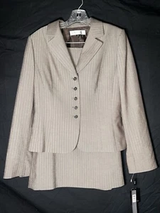 TAHARI ARTHUR S. LEVINE Beige/Brown  Skirt Suit STYLE 0280M810  2pc  Size 8. NWT - Picture 1 of 12