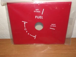 Piper Fuel Selector Red Plate 12838-002 - Picture 1 of 2