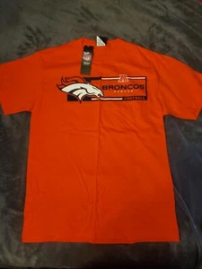 Denver Broncos T Shirt cotton ORANGE WITH BOXED IN LOGO men's Size: medium - Picture 1 of 1