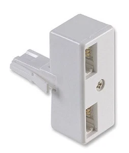 BT Telephone Adapter Two way Phone Socket DOUBLE Adaptor Splitter / Connector UK - Picture 1 of 12