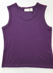 Christie & Jill Stretch Scoop Neck Knit Tank - Plum, Large - Picture 1 of 5