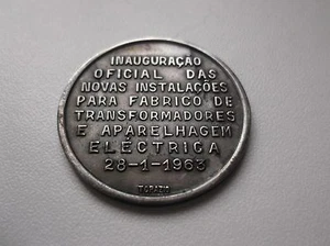 Medalla Portugal Ficha de la EFACEC 1963 en plata TOPAZIO ### RARO ### - Imagen 1 de 5