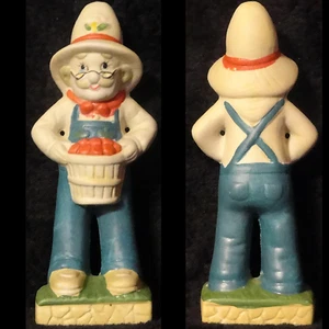Farmer Figurine/Statue Holding A Bucket Of Apples/Tomatoes - Picture 1 of 3