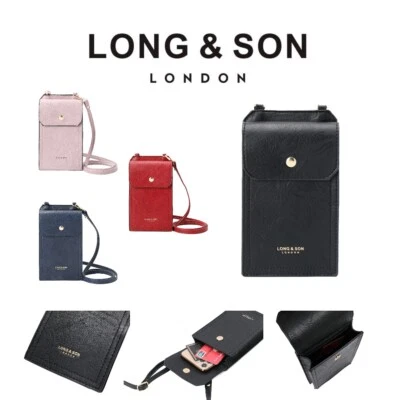 LONG & SON LONG&SON Women's Phone Bag PU/PVC Crossbody Wallet Holiday Girls UK BN 9 Colours