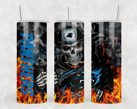 Panthers Skull 20 oz Tumbler Cover