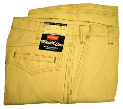 LEVI'S MOVIN' ON De Colección Años 70 Disco 32x32 PANTALONES BLANCOS APAGADOS (¿Prototipo de Etiqueta de Muestra?) NOS Foto 1 de 4