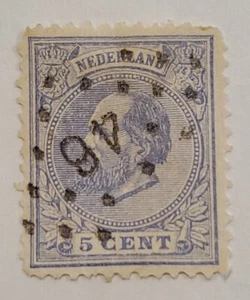 Netherlands Stamp 1867 King William III (5 CENTS) Ultramarine - Used - Picture 1 of 3