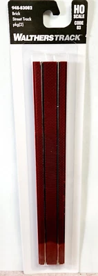 Walthers Railroad 948-83082  Brick Street Track - Package of 2 Tracks HO Scale - Image 1 of 4