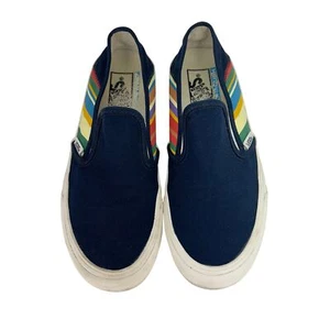 Vans Shoes Womens Size 7 Classic Slip-On Rainbow Stripe Canvas Skate 500714 - Picture 1 of 10