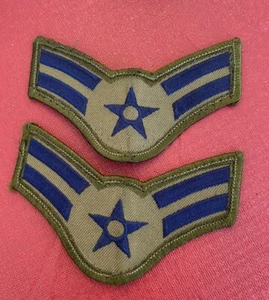 Set Of 2 USAF US Air Force Chevron Airman First Class Subdued Large - NOS - Picture 1 of 2